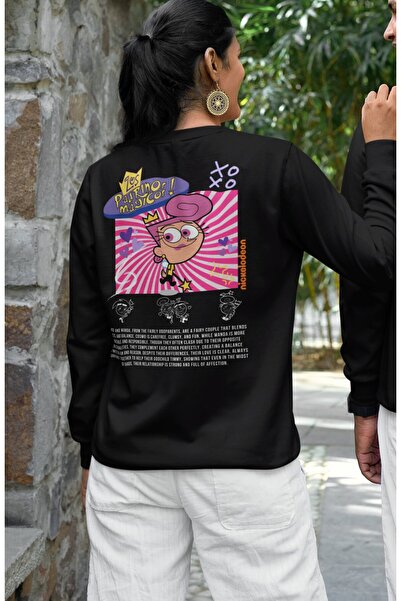 Fuddy Moda Unisex Oversize kroj Vanda Back Štampano okrugla kragna Dukserica ...