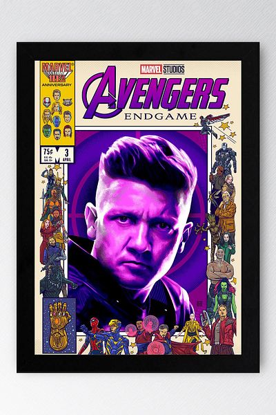 Saturn Pictură înrămată Hawkeye - Poster de copertă de benzi desenate Marvel Avengers