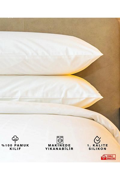 Madame Clean Home 2 Pieces Antiallergic Bead Silicone Pillow 50x70 1000 gr