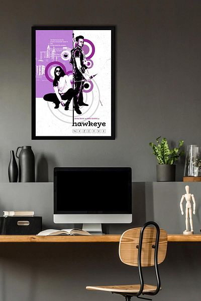 Saturn Pictură înrămată Hawkeye - Pictură poster din seria Marvel
