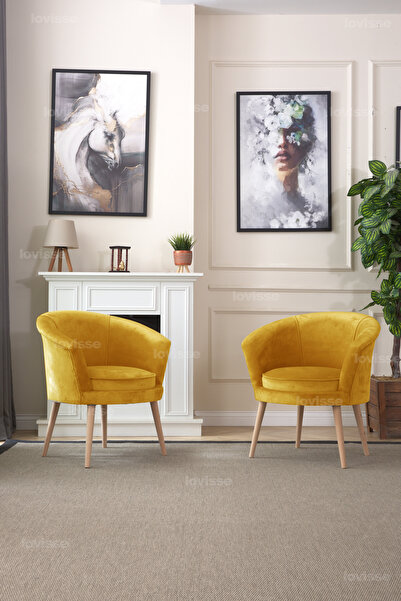 LOVİSSE HOME Milano Berjer Set - 2 Adet, Tekli Koltuk, Ofis, Balkon, Bekleme, Çay Seti, Lobi