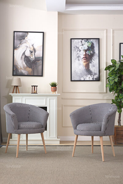 LOVİSSE HOME Milano Berjer Set - 2 Adet, Tekli Koltuk, Ofis, Balkon, Bekleme, Çay Seti, Lobi