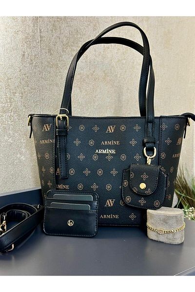 Armine Hand and Arm Bag Shoulder Bag with Card Holder and Bracelet Gift Vs.Blkt.0135