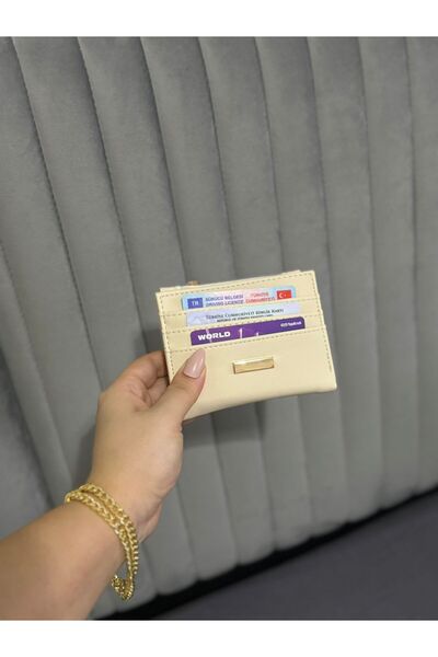 Moda Sekiz Γυναικείο Μπεζ Πορτοφόλι 13 Διαμερισμάτων Πορτοφόλι θήκης κάρτας π...