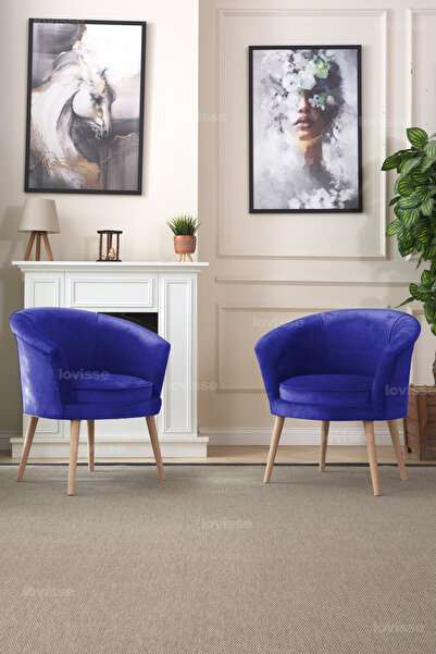 LOVİSSE HOME Milano Berjer Set - 2 Adet, Tekli Koltuk, Ofis, Balkon, Bekleme, Çay Seti, Lobi