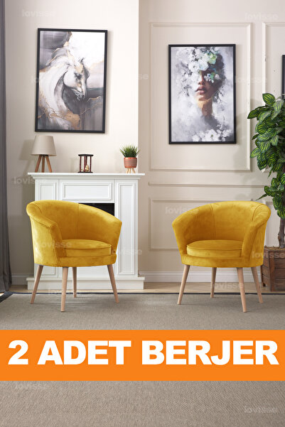 LOVİSSE HOME Milano Berjer Set - 2 Adet, Tekli Koltuk, Ofis, Balkon, Bekleme, Çay Seti, Lobi