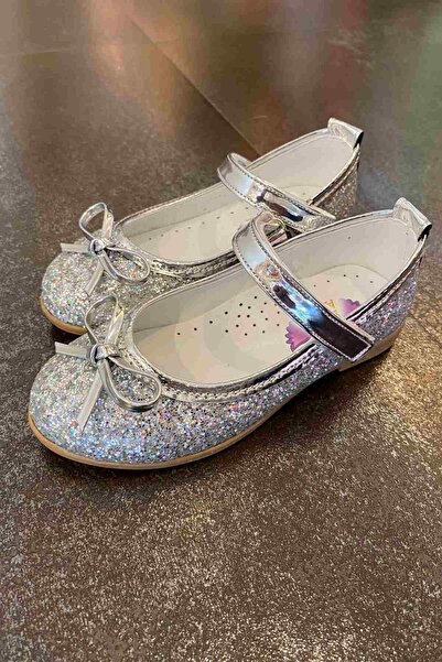 moona kids 21-30 Numara Kız Çocuk Simli Babet Gümüş