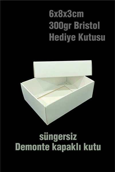 Spacepiks 24 Adet Beyaz Hediyelik Karton Kutu Yılbaşı'na Sevgiliye Takı Kutusu Demonte Sevk 8x6x3cm