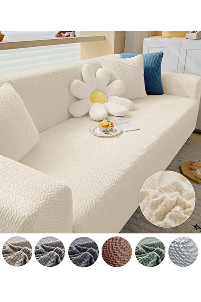 upmall 3-Seater Jacquard Brick Pattern Sofa Cover - Non-Slip Sofa Bed Couch C...