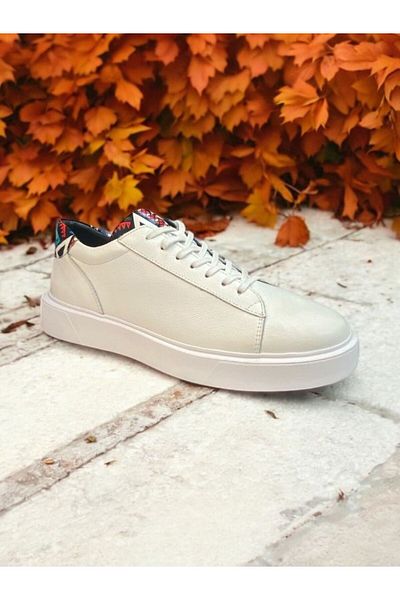 BABUCCİ Men's Genuine Leather Eva Sole Lace-Up Soft Comfortable Stylish and Elegant Design Sports Sneaker
