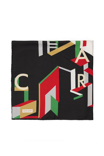 Pierre Cardin Black Silk Tivil Scarf 50302698 -Vr046