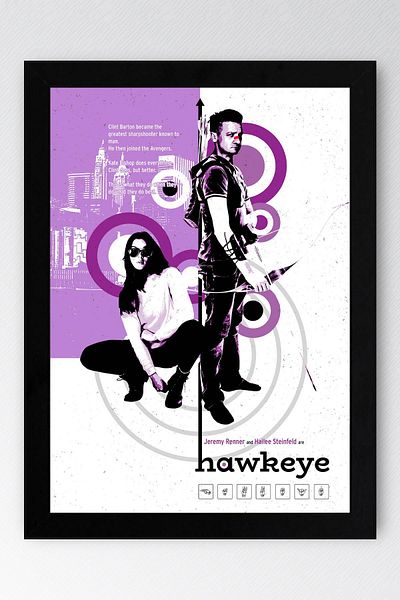 Saturn Pictură înrămată Hawkeye - Pictură poster din seria Marvel