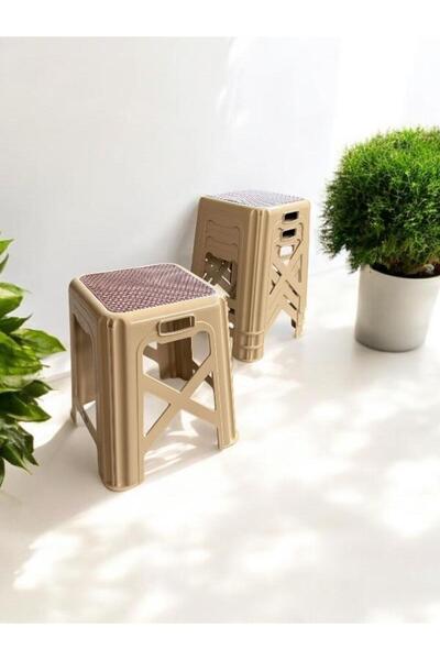 Perilla 4 Adet Modern Orta Boy Plastik Mutfak, Banyo, Balkon ve Bahçe Taburesi