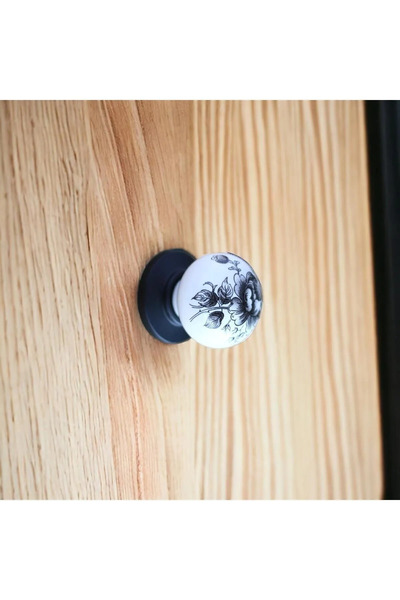 NUBLADO Rose Real Porcelain Button Handles Furniture Kitchen Cabinet Drawer Cupboard Door Handle Handle Black.