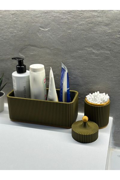 3D DESİNG MARKET Σετ μπάνιου 2 τεμαχίων / Σετ μπάνιου Organizer Ear Cotton