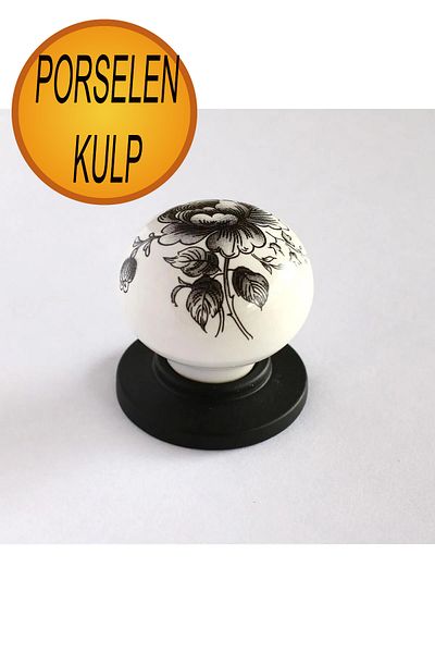 NUBLADO Rose Real Porcelain Button Handles Furniture Kitchen Cabinet Drawer Cupboard Door Handle Handle Black.