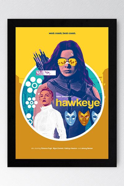 Saturn Pictură înrămată Hawkeye - Pictură poster din seria Marvel