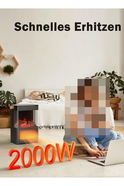 Cady One 2000W Electric Decorative Fireplace Heater 3 Modes Electric Ceramic Heating 12 Hour Timer