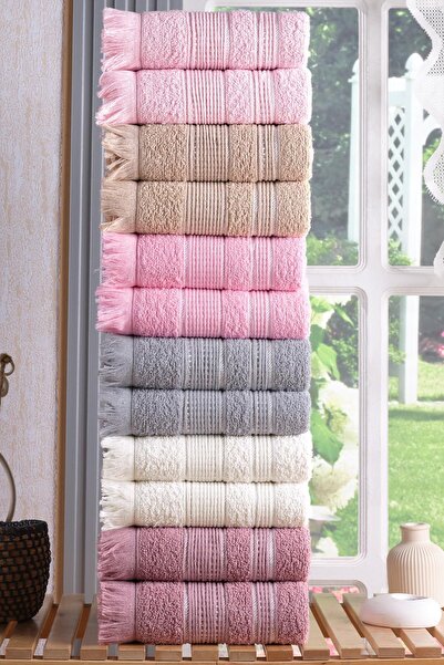 Zeynep Tekstil Блискучий набір з 12 рушників для рук та обличчя 50x90 см