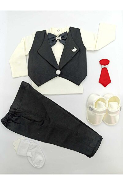 PİRİNÇ BEBE طقم أرز بيبي بوي مولود باللون الأسود