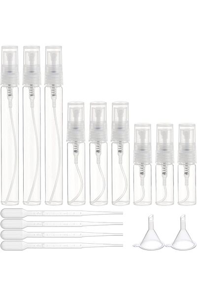 Home Zone 30PCS 3ml/5ml/10ml Mini Fine Mist Spray Bottle Clear Glass for Perfume Cosmetic (10PCS/Size)