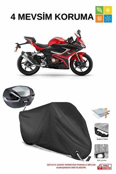 AutoEN Siyah Rks Srk125r Çanta Ve Kilit Uyumlu Su Geçirmez Branda (MOTOSİKLET)