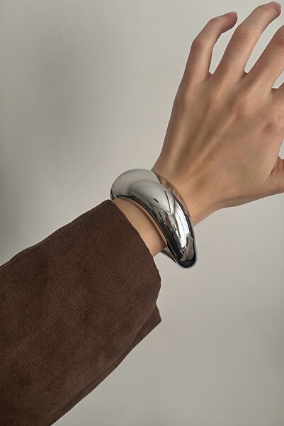 Okko Store Çelik Kalın Dalgalı Kelepçe Bileklik