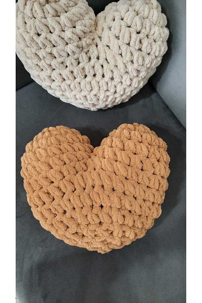 Alize Alize Puffy Heart Pillow Tobacco Color