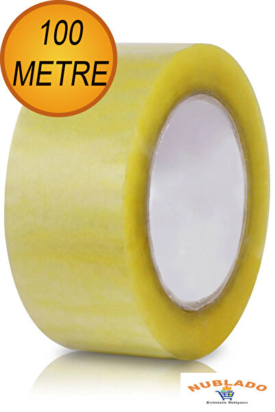 NUBLADO Koli Bandı 45 Mm X 100 Mt Şeffaf Güçlü Yapışkanlı Kopmayan Bant Bandı...