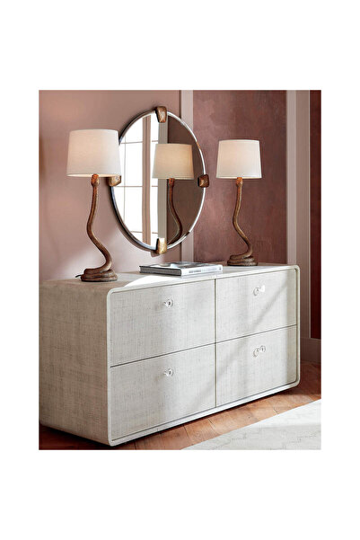 CB2 Snake Masa Lambası Antik Bronz Detaylı Şık Tasarım