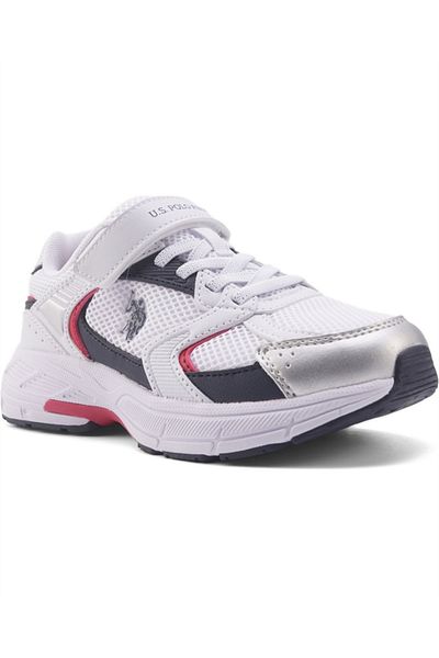 U.S. Polo Assn. Felix Jr 4Fx Kids (31-35) White-Dark Blue-Red Casual Sneakers