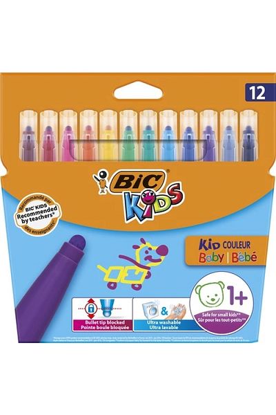 Bic أقلام تلوين للأطفال مكونة من 12 لونًا