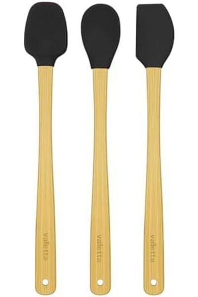 STOREMAX Jvnnastore Indigo 3-Piece Black Bamboo Silicone Spatula Set Long 26 cm Vlt1502 Trendyfr 646268