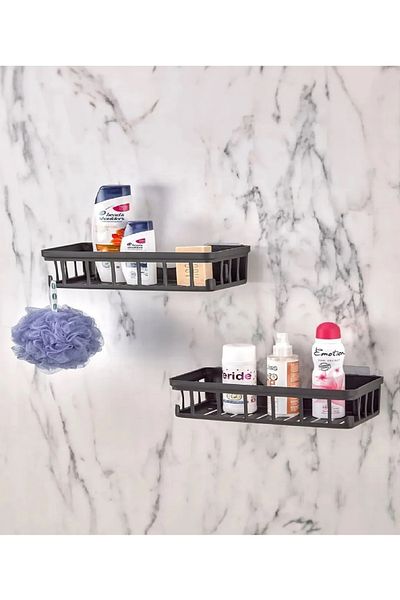 ALPAR Σετ 3 τεμαχίων Oslo Bathroom Organizer Σαμπουάν Δοχείο σαπουνιού Σετ 3 τεμαχίων Αυτοκόλλητο Organizer ντους