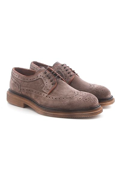 John May Men's Oxford (Classic) E7801 John May Eva Mink Suede +Tan Safari