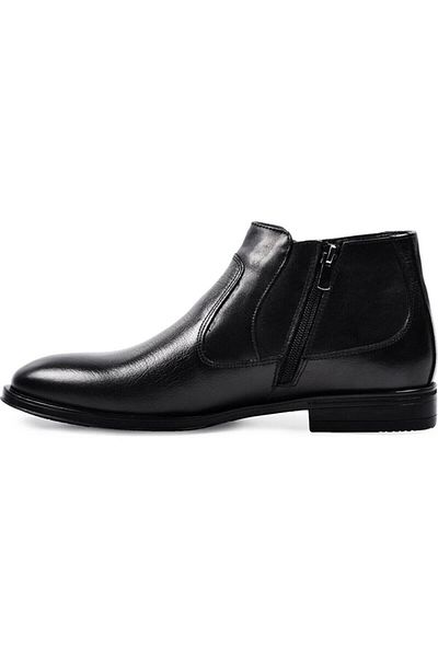 Pierre Cardin Ανδρικά κλασικά μαύρα μποτάκια από γνήσιο δέρμα με φερμουάρ