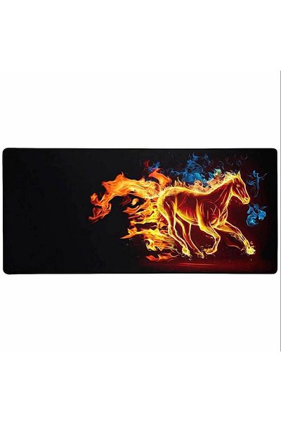 sgeteknoloji لوحة ماوس ألعاب AT HORSE مقاس 70 × 30 سم ونعل غير قابل للانزلاق وخياطة