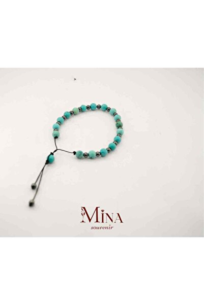 Mina Souvenir Bileğe Göre Ayarlanır  Doğal Taşlı Akik,Firuze,Ametist,Kaplan Gözü Erkek,Kadın Tesbih Bileklik
