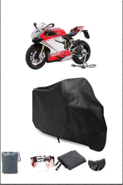 Breen Ducati Panigale 1199 S Rear Bag Compatible Black Motorcycle Tarpaulin W...