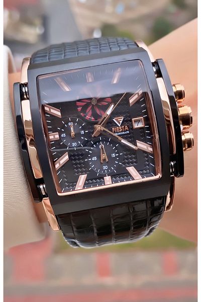 Fiesta Brand Black Color Inner Functions Active Men Wrist Watch