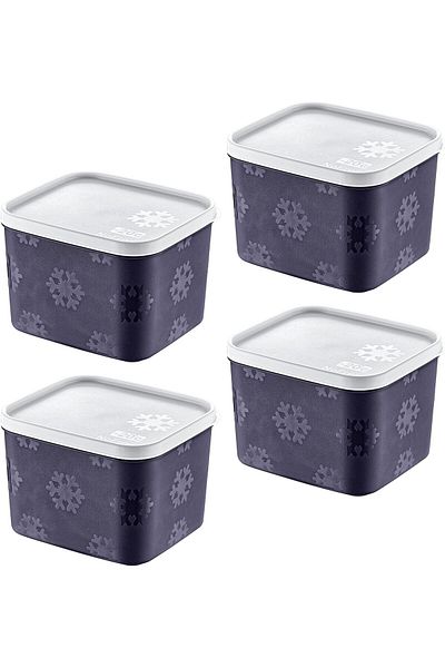 STOREMAX Sellbuystore Set of 4 No Frost Storage Container Navy Blue 1250 ml 1053513