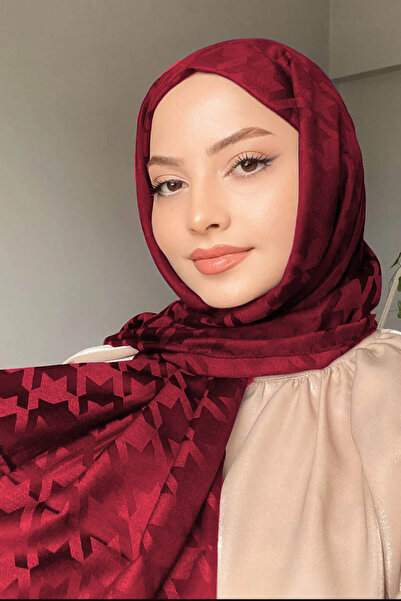 FLORA TEKSTİL КОПИЕ - Бургундски жакардов шал, копринен вечерен шал с рибена ...