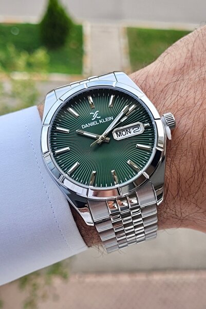 Daniel Klein Kadranı Yeşil Kordonu Beyaz Renk Takvim ve Gün Fonksiyonlu Erkek...
