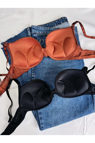Beyaz Gelincik Underwear Γυναικείο Σουτιέν με μοτίβο Ultra Padded Underwire Push Up Τριπλό Πακέτο