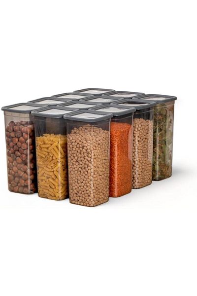 STOREMAX 12 Pcs 1900ml. Leak-Proof Silicone Vacuum Lid Square Food Storage Container. 1900ml Square