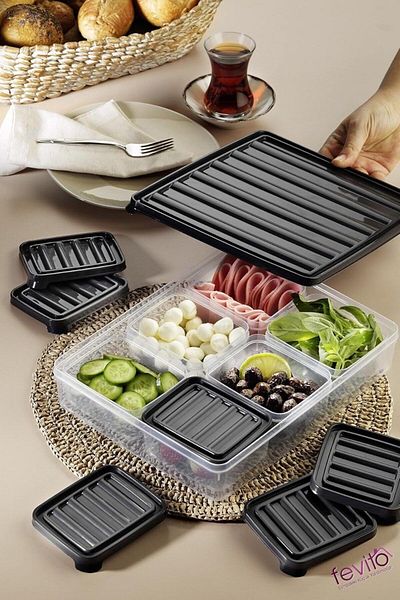 STOREMAX Sellbuystore Microwave and Freezer Storage Container Set 7 Pieces Anthracite S-405 1053513