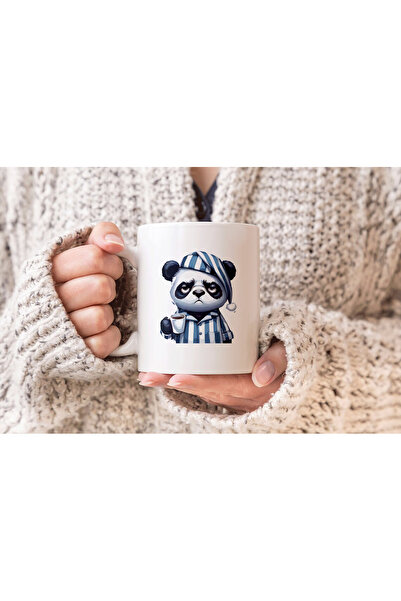 MODA كوب بورسلين هدية مطبوع عليه Sleepy Panda
