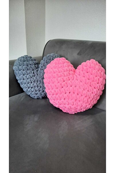 Alize ALİZE PUFFY KALP YASTIK FUŞYA PEMBE RENK SEVGİLİLER GÜNÜ  HEDİYELİK DEKORATİF HEDİYELİK