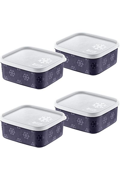 STOREMAX Jvnnastore Set of 4 No Frost Storage Container Navy Blue 700 ml Trendyfr 646268
