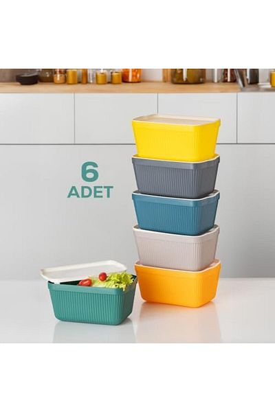 STOREMAX Sellbuystore 1037 Food Multi-Purpose Pulses Storage Container Closet Organizer 6 Pcs 1.5 L Still